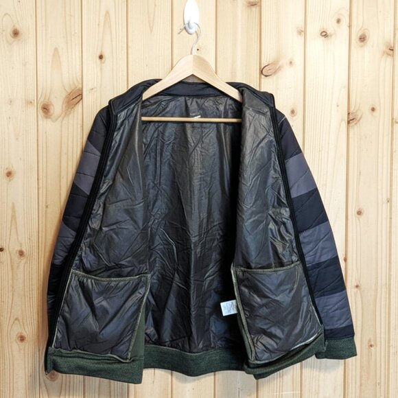 🔥 NIKE Mens Quilted Padded Training Winter Jacket Gray/Black Athletic Coat Sz L - Picture 4 of 9